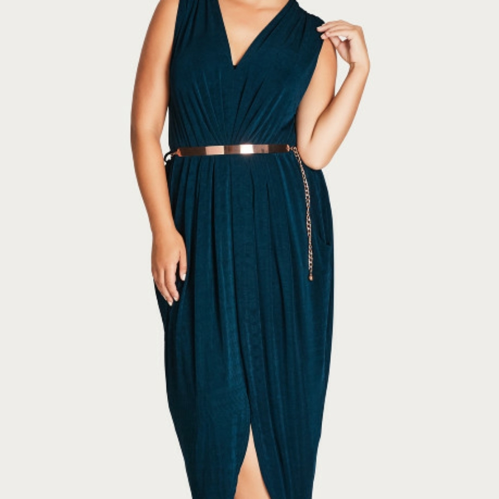 City Chic Teal Sexy Slink Maxi Dress